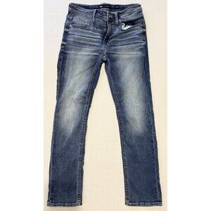 BKE Jeans Mens 32x32(30) Blue Jake Straight Stretch Denim Whiskered Medium Wash